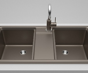 Kitchen sink with tap