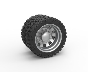 10 Square Hole rear semi wheel for pickup 1:25