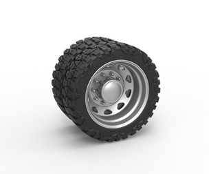 10 Triangular Hole rear semi pickup wheel V1 1:25
