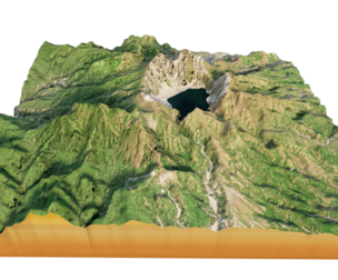 Mount Pinatubo 3d model terrain