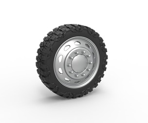 10 Triangular Hole front semi pickup wheel V2 1:25