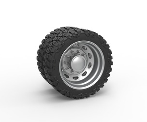 10 Triangular Hole rear semi pickup wheel V2 1:25