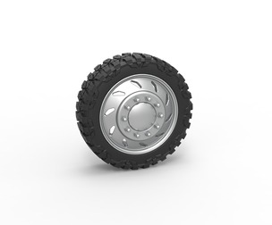 10 Triangular Hole front truck semi wheel V3 1:25