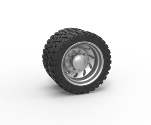 10 Triangular Hole rear pickup semi wheel V3 1:25