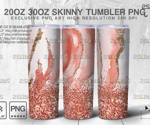 20OZ Glitter Gold Marble Skinny Tumbler