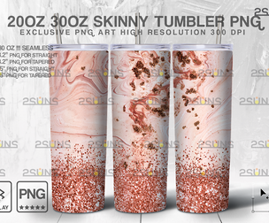 20OZ Glitter Gold Marble Skinny Tumbler