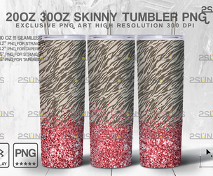 20oz Glitter Gold Fur Skinny Tumbler