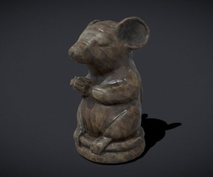 Wooden Praying Mouse Toy