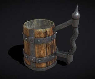 Wood Steel Medieval Mug