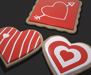 Valentine Square Cookies