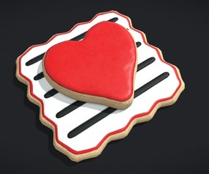 Layered Valentines Square Heart Cookie