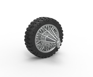Front slab semi wheel for pickup Scale 1 to 25