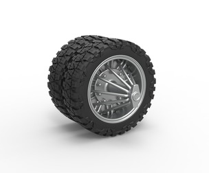 Rear slab semi wheel for pickup Scale 1:25
