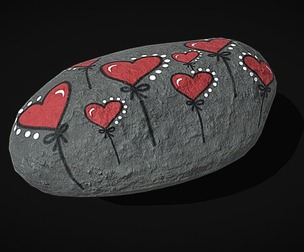 Painted Heart Rock