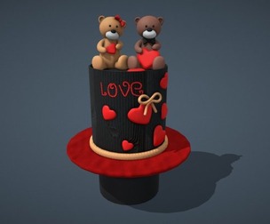 Valentines Bear Cake