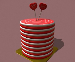 Layered Valentines Cake