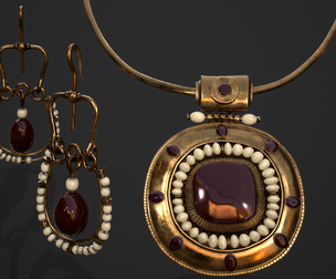 Medieval Byzantine Earrings and Necklace