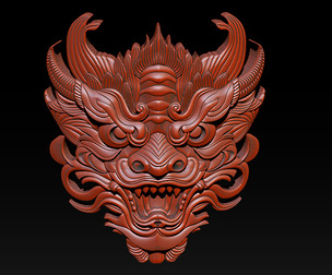 3D Roaring Tiger Sculpture Stylized model
