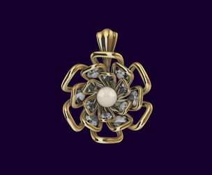 Elegant Diamond Floral Pendant