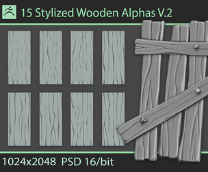 Stylized Wooden Alphas V.2