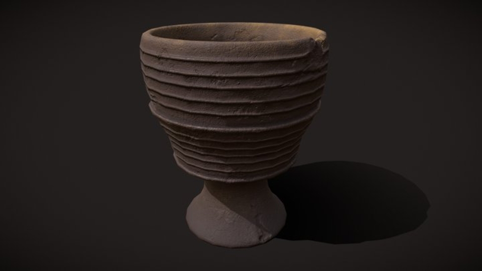 Ribbed Clay Chalice