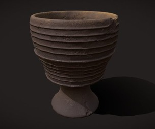 Ribbed Clay Chalice