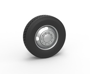 4 Hole front wheel of old school truck 1:25