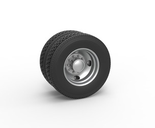 4 Hole rear wheel of old school truck 1:25