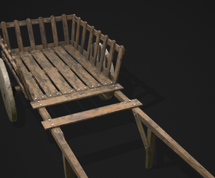 Long Bed Cart Stone Wheeled