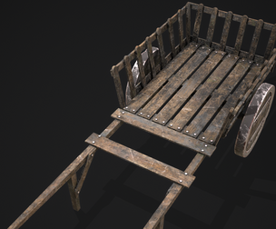Long Bed Cart Metal Wheeled