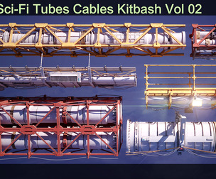 Sci-Fi Tubes Cables Kitbash Vol 02