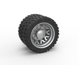 Rear semi wheel for pickup Version 1 Scale 1:25