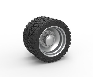 Rear semi wheel for pickup Version 2 Scale 1:25