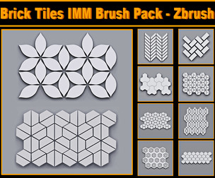 Brick Tiles IMM Brush Pack - Zbrush