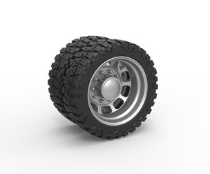 Rear semi wheel for pickup Version 3 Scale 1:25