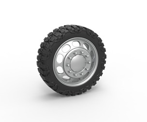 Front semi wheel for pickup Version 4 Scale 1:25