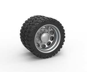 Rear semi wheel for pickup Version 4 Scale 1:25