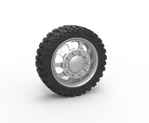 Front semi wheel for pickup Version 5 Scale 1:25