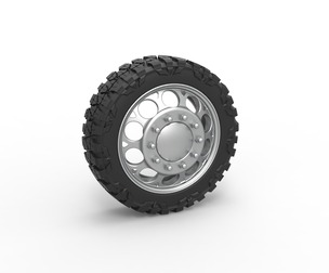 Front semi wheel for pickup Version 6 Scale 1:25