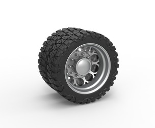 Rear semi wheel for pickup Version 6 Scale 1:25