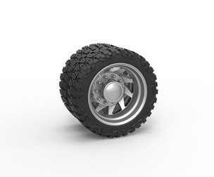 Rear semi wheel for pickup Version 7 Scale 1:25