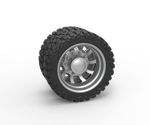 Rear semi wheel for pickup Version 8 Scale 1:25