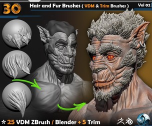 Hair and Fur Brushes ( VDM & Trim Brushes ) Vol 02