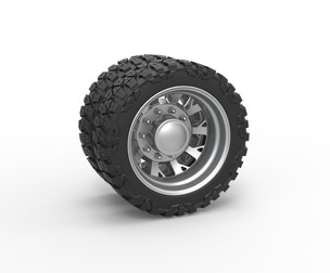 Rear semi wheel for pickup Version 9 Scale 1:25