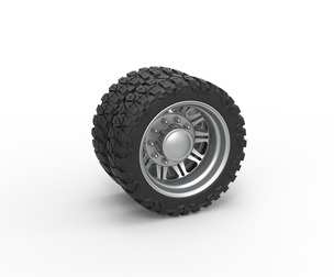 Rear semi wheel for pickup Version 10 Scale 1:25