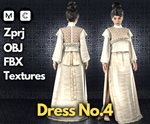 Dress No.1 : ZPRJ+OBJ+FBX+Texture