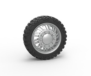 Front semi wheel for pickup Version 11 Scale 1:25