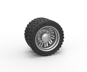 Rear semi wheel for pickup Version 11 Scale 1:25