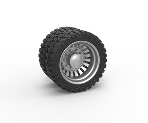 Rear semi wheel for pickup Version 12 Scale 1:25