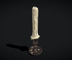 Brass Taper Melted Candle